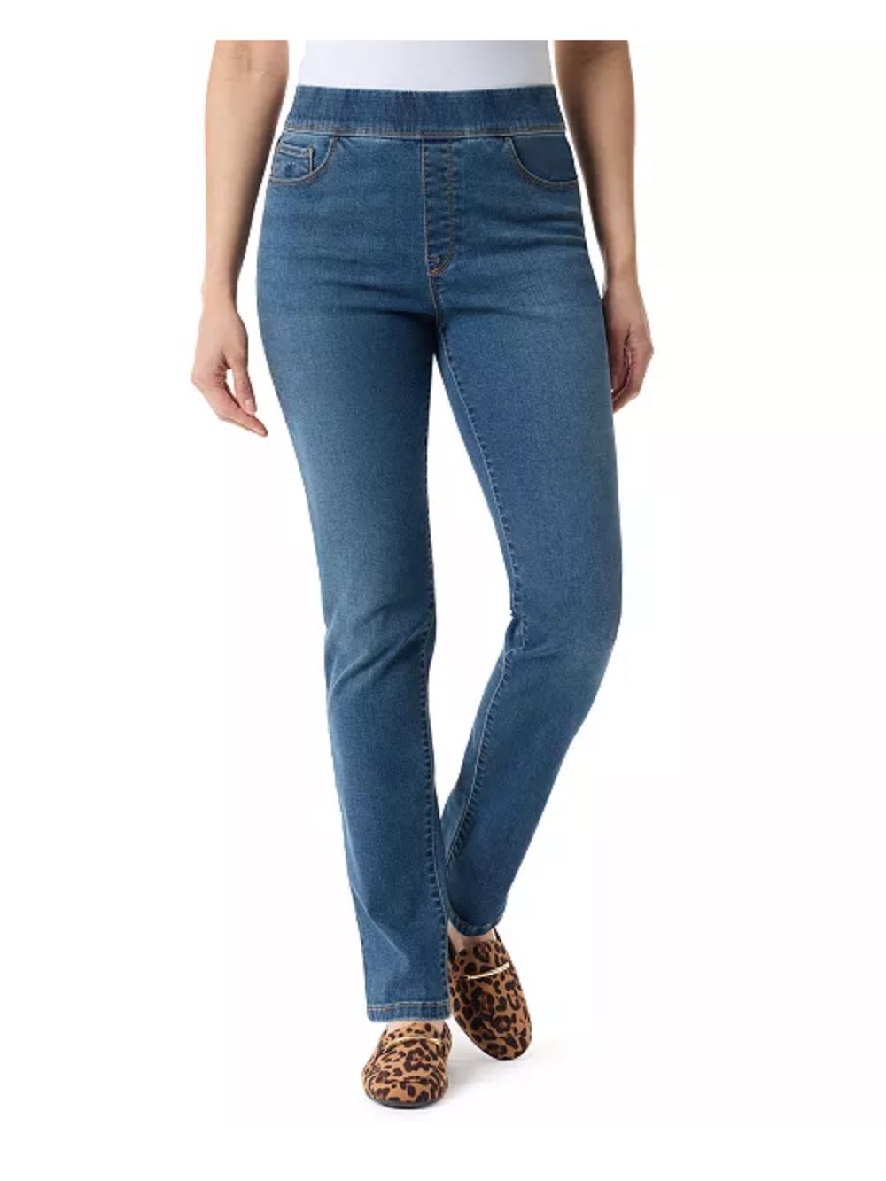 Gloria Vanderbilt Straight-Leg Jeans in Medium Blue